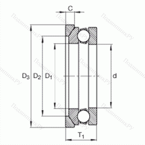 Подшипник шариковый упорный 4126-AW от производителя  INA Подшипник шариковый упорный 4126-AW от производителя  INA